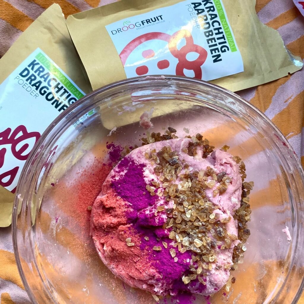 aardbei dragonfruit deeg wafelijzer